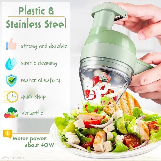 4-in-1 Portable Electric Vegetable Processor